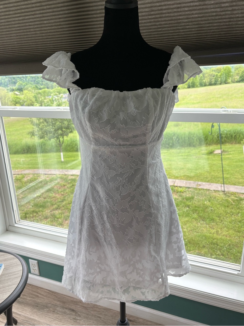 Wild Fable White Ruffled Strap Mini Dress